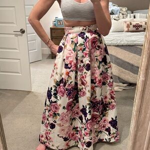 Eliza J Floral Maxi Skirt cocktail wedding garden spring
